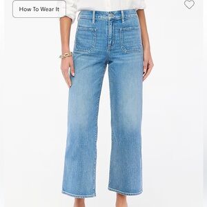Cropped wide-leg patch-pocket jean in all-day stretch